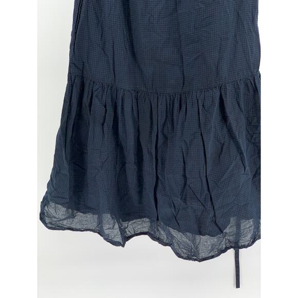 UNIQLO Women's Navy-Black Gingham Split Tie-Neck Sleeveless Belted Dress SZ XS - Picture 9 of 13